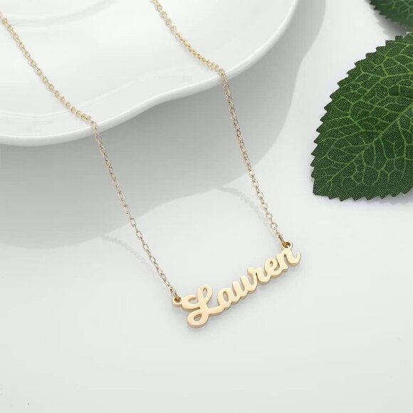Custom Name Necklace Personalized, 14K Gold Plated Personalized Name Necklace Da - Picture 6 of 7